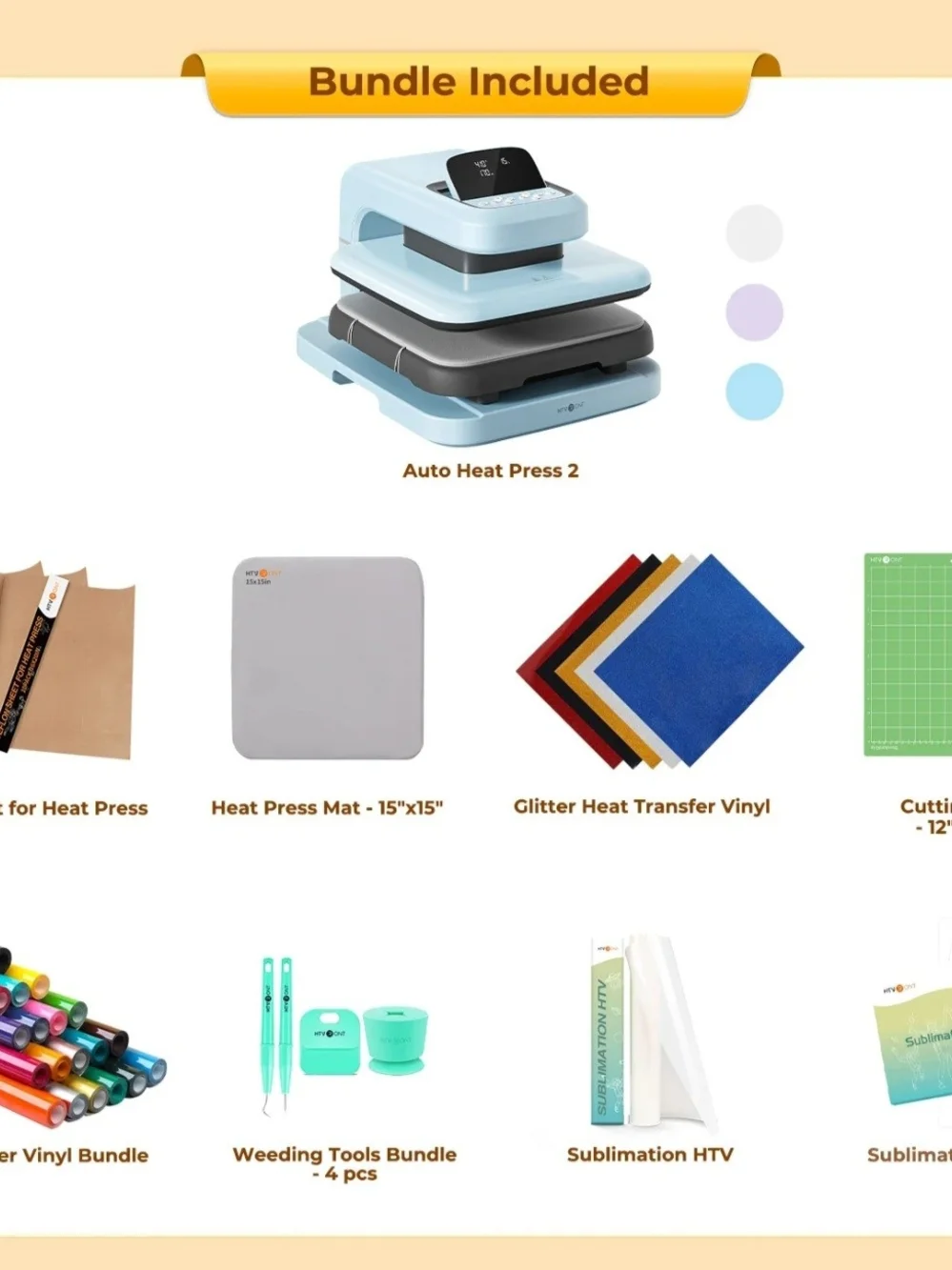 Light Blue HTV Heat Press Craft Kit by